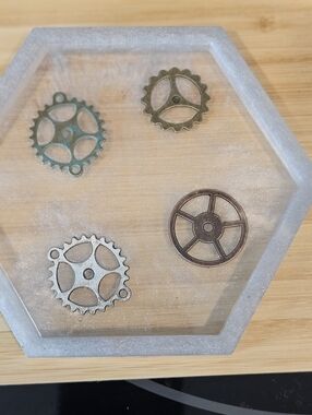 Handmade Resin Steampunk Coaster